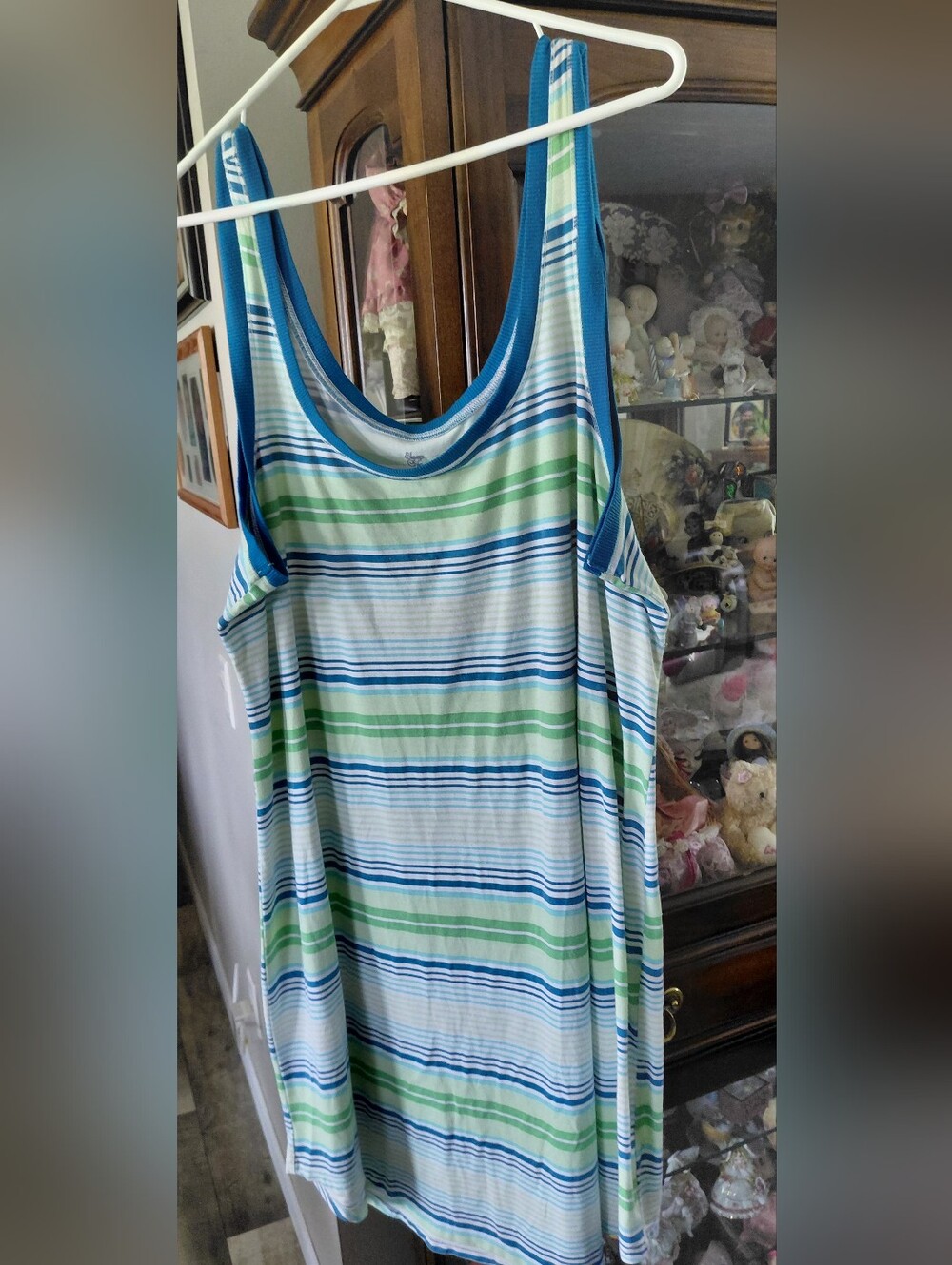 Blue & Green Striped Nighty